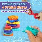 Fidget Sensory Toys for Kids Toddlers: 12 Pack Soft Texture Sensory Toy for Autistic Children Special Needs, Quiet Stress Anxiety Relief Products for Classroom Student, Calm Down Item for Girls Boys