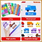 Educational Preschool Placemats for Kids Set of 6 Reusable Plastic Toddler Placemat Non Slip Washable Children Montessori Eat Table Mat for Nursery Homeschool Kindergarten Classroom Dining Table