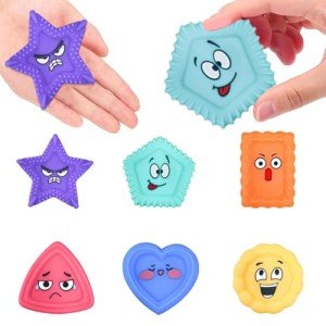 Aokeleilei Sensory Toys Kids Toddlers-Social Emotional Feelings Special Needs, Texture Shapes Learning Toy Preschool Fidget Classroom Must Haves, Stress Calming Toys for Kids Stocking Stuffers