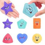 Aokeleilei Sensory Toys Kids Toddlers-Social Emotional Feelings Special Needs, Texture Shapes Learning Toy Preschool Fidget Classroom Must Haves, Stress Calming Toys for Kids Stocking Stuffers
