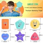 Aokeleilei Sensory Toys Kids Toddlers-Social Emotional Feelings Special Needs, Texture Shapes Learning Toy Preschool Fidget Classroom Must Haves, Stress Calming Toys for Kids Stocking Stuffers
