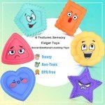 Aokeleilei Sensory Toys Kids Toddlers-Social Emotional Feelings Special Needs, Texture Shapes Learning Toy Preschool Fidget Classroom Must Haves, Stress Calming Toys for Kids Stocking Stuffers
