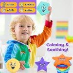Aokeleilei Sensory Toys Kids Toddlers-Social Emotional Feelings Special Needs, Texture Shapes Learning Toy Preschool Fidget Classroom Must Haves, Stress Calming Toys for Kids Stocking Stuffers