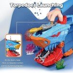 Frontoytall Shark Toy & Deep Sea Creatures Ocean Animal Toys with Truck Cars, 18 Piece Educational Playset for Kids Ages 3+ Years Old, Indoor & Outdoor Play, Preschool Learning for Boys Girls