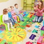 7x10 Kids Rug Play Mat Carpet Educational and Fun Playmat with ABC Alphabet Animals Shapes Colors Large Area Rug Learning Rugs for Bedroom Playroom Baby Toddler Children Play Game Activity