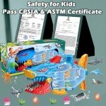 Frontoytall Shark Toy & Deep Sea Creatures Ocean Animal Toys with Truck Cars, 18 Piece Educational Playset for Kids Ages 3+ Years Old, Indoor & Outdoor Play, Preschool Learning for Boys Girls
