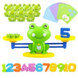 Frog Balance Counting Toys, Cool Math Learning Games for Boys and Girls, Educational Number Preschool Toy, Fun Children's Gift STEM Math Games for Kids Age 3+ (63 PCS)