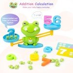 Frog Balance Counting Toys, Cool Math Learning Games for Boys and Girls, Educational Number Preschool Toy, Fun Children's Gift STEM Math Games for Kids Age 3+ (63 PCS)