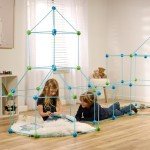 FUNbelievable! 132 Piece Fort Building Kit - Indoor Play Engineering Set with Connecting Sticks & Balls - Creative STEM Building Toys for Kids Play Spaces, Tents & Hideouts