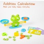 Frog Balance Counting Toys, Cool Math Learning Games for Boys and Girls, Educational Number Preschool Toy, Fun Children's Gift STEM Math Games for Kids Age 3+ (63 PCS)