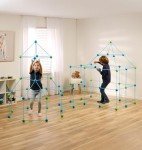 FUNbelievable! 132 Piece Fort Building Kit - Indoor Play Engineering Set with Connecting Sticks & Balls - Creative STEM Building Toys for Kids Play Spaces, Tents & Hideouts