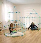 FUNbelievable! 132 Piece Fort Building Kit - Indoor Play Engineering Set with Connecting Sticks & Balls - Creative STEM Building Toys for Kids Play Spaces, Tents & Hideouts
