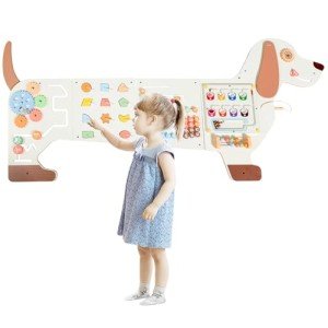 Sinpedex Sensory Board Toys for Kids: Montessori Interactive Educational Panels for Motor Skills - Activity Wall Furniture for Classrooms Daycares Playrooms - Dog Wall Toys for Autism