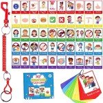 50PCS Autism Behaviour Communication Cards for Speech Delay Children and Adults Special Needs Visual Aid Language Learning Cue Cards Special Ed Feelings Emotions Flash Cards for Autism Communication