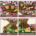 NEWABWN Cherry Blossom Bonsai Tree Mini Micro Building Set, Japanese Sakura Tree House Model Sets for Adults, Flowers House Mini Bricks Building Kit, Creative Gift Toys for Kids 12-14 (2138PCS)