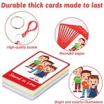 50PCS Autism Behaviour Communication Cards for Speech Delay Children and Adults Special Needs Visual Aid Language Learning Cue Cards Special Ed Feelings Emotions Flash Cards for Autism Communication
