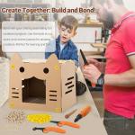 ZLemma Cardboard Construction Kit - 425 PCS Kids Building Set with Safe Serrated Cutter, Crease Roller, Screws & Nuts , STEM Upcycled Tool for DIY Cardboard Projects, Engineering & Creativity