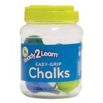READY 2 LEARN Easy Grip Chalk | 6 Colors | 18m+ | Non-Toxic Toddler Sidewalk Chalk | Easy to Hold | Refills Available