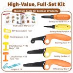 ZLemma Cardboard Construction Kit - 425 PCS Kids Building Set with Safe Serrated Cutter, Crease Roller, Screws & Nuts , STEM Upcycled Tool for DIY Cardboard Projects, Engineering & Creativity