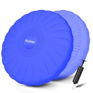 kisnbld Wobble Cushion, Extra Thick Wiggle Seat for Sensory Kids, Non-slip Balance Disc with Inflation Pump for Adults Core Strength, Posture Improvement & Physical Therapy (13.5in/34cm)