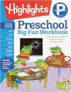 Preschool Big Fun Workbook: 256-Page Preschool Activity Book Full of Preschool Math, Language Arts, Writing Practice, Shapes Practice, Puzzles and More (Highlights™ Big Fun Activity Workbooks)
