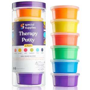 Special Supplies Therapy Putty for Kids and Adults - Resistive Hand Exercise Stress Relief Therapy Putty Kit, Set of 6 Strengths, 3 Ounces of Each Putty