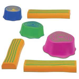 edxeducation Step-a-Trail - 6 Piece Backyard Obstacle Course for Kids - Indoor and Outdoor - Build Coordination and Confidence - Physical and Sensory Play