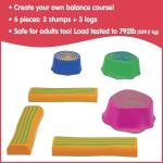 edxeducation Step-a-Trail - 6 Piece Backyard Obstacle Course for Kids - Indoor and Outdoor - Build Coordination and Confidence - Physical and Sensory Play