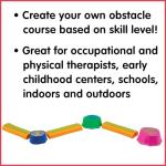 edxeducation Step-a-Trail - 6 Piece Backyard Obstacle Course for Kids - Indoor and Outdoor - Build Coordination and Confidence - Physical and Sensory Play