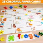 BEESTECH Alphabet ABC Learning Educational Toys for 2 3 4 5 Years Old Boys Girls, Wooden Puzzle Flash Cards Preschool Activity Letter Matching Games for Kids Toddlers