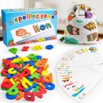 BEESTECH Alphabet ABC Learning Educational Toys for 2 3 4 5 Years Old Boys Girls, Wooden Puzzle Flash Cards Preschool Activity Letter Matching Games for Kids Toddlers