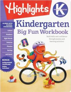 Kindergarten Big Fun Workbook: 256-Page Kindergarten Activity Book Full of Kindergarten Math, Reading, Writing Practice, Phonics, Puzzles and More (Highlights Big Fun Activity Workbooks)
