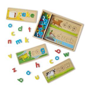 Melissa & Doug See & Spell Wooden Educational Language Learning Toy With Letters, Puzzle Boards Preschool Learning Activities, See & Spell Toys For Kids Ages 4+