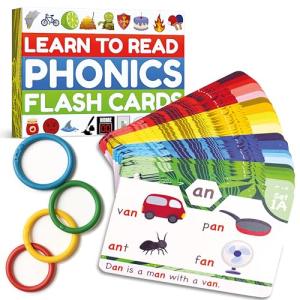 Phonics Flash Cards - Learn to Read in 20 Stages - Digraphs CVC Blends Long Vowel Sounds - Games for Kids Ages 4-8 Kindergarten First Second Grade Homeschool Educational Study Activity