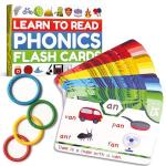 Phonics Flash Cards - Learn to Read in 20 Stages - Digraphs CVC Blends Long Vowel Sounds - Games for Kids Ages 4-8 Kindergarten First Second Grade Homeschool Educational Study Activity
