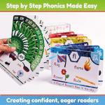 Phonics Flash Cards - Learn to Read in 20 Stages - Digraphs CVC Blends Long Vowel Sounds - Games for Kids Ages 4-8 Kindergarten First Second Grade Homeschool Educational Study Activity