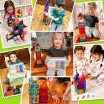 Magnetic Tiles Kids Toys STEM Magnet Toys for Toddler Magnetic Blocks Building Toys Preschool Learning Sensory Montessori Toys for 3+ Year Old Boys and Girls, Safe Creativity Toddler Kids Toys 40PCS