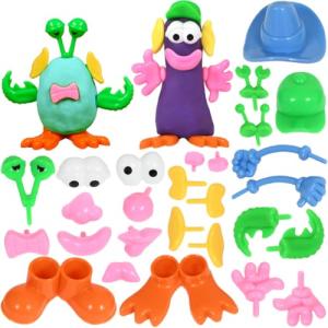 READY 2 LEARN Dough Character Accessories | Set of 52 | 21 Different Shapes | Dough Toys for Kids | Create Animals and Decorate Characters