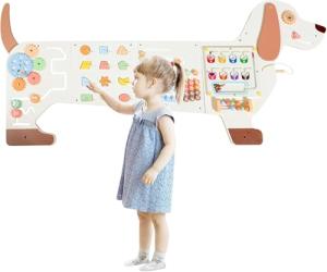 Sinpedex Sensory Board Toys for Kids: Montessori Interactive Educational Panels for Motor Skills - Activity Wall Furniture for Classrooms Daycares Playrooms - Dog Wall Toys for Autism