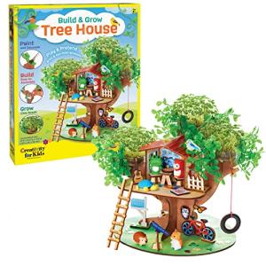 Creativity for Kids Build and Grow Tree House Craft Kit - Treehouse Playset Toy for Boys and Girls, Classic Toys for Kids