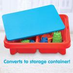 Toddler Sensory Kids Table with Lid | Sensory Bin | Kidoozie | Mega Block Compatible Lid | Indoor Outdoor Use , Red, G02521 17 x 12.5 x 11 inches