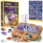 NATIONAL GEOGRAPHIC Mega Gemstone Dig Kit – Dig Up 15 Real Gemstones and Crystals, Science Kit for Kids, Gem Digging Kit, Gift for Girls and Boys, Mining Kit, Rock Collection