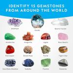NATIONAL GEOGRAPHIC Mega Gemstone Dig Kit – Dig Up 15 Real Gemstones and Crystals, Science Kit for Kids, Gem Digging Kit, Gift for Girls and Boys, Mining Kit, Rock Collection