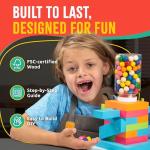 SparkJump DIY Wood Building Kits, STEM Woodworking Kit for Kids, Creative Fun Craft Projects, Great Gift for Boys & Girls (Candy Dispenser, 1-Pack)