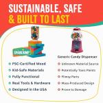 SparkJump DIY Wood Building Kits, STEM Woodworking Kit for Kids, Creative Fun Craft Projects, Great Gift for Boys & Girls (Candy Dispenser, 1-Pack)