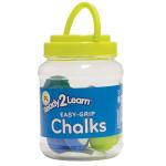 READY 2 LEARN Easy Grip Chalk | 6 Colors | 18m+ | Non-Toxic Toddler Sidewalk Chalk | Easy to Hold | Refills Available