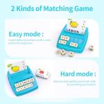 Educational Toys for Kids Ages 3-8,Learning Games for Kids 3-8, Matching Letter Spelling Math Game, Prescool Birthday Party Easter Basket Stuffer Gifts for 3-8 Year Olds Boys Girls Light Blue