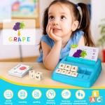 Educational Toys for Kids Ages 3-8,Learning Games for Kids 3-8, Matching Letter Spelling Math Game, Prescool Birthday Party Easter Basket Stuffer Gifts for 3-8 Year Olds Boys Girls Light Blue