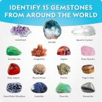 NATIONAL GEOGRAPHIC Mega Gemstone Dig Kit – Dig Up 15 Real Gemstones and Crystals, Science Kit for Kids, Gem Digging Kit, Gift for Girls and Boys, Mining Kit, Rock Collection