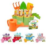 Matching Board Book - Green Kids Gardening Tools Set Includes Sturdy Tote Bag, Watering Can, Shovel, Rake, and Trowel - Garden Storybook - Kids Garden Tools- Easter Gifts for Toddler Age on up.